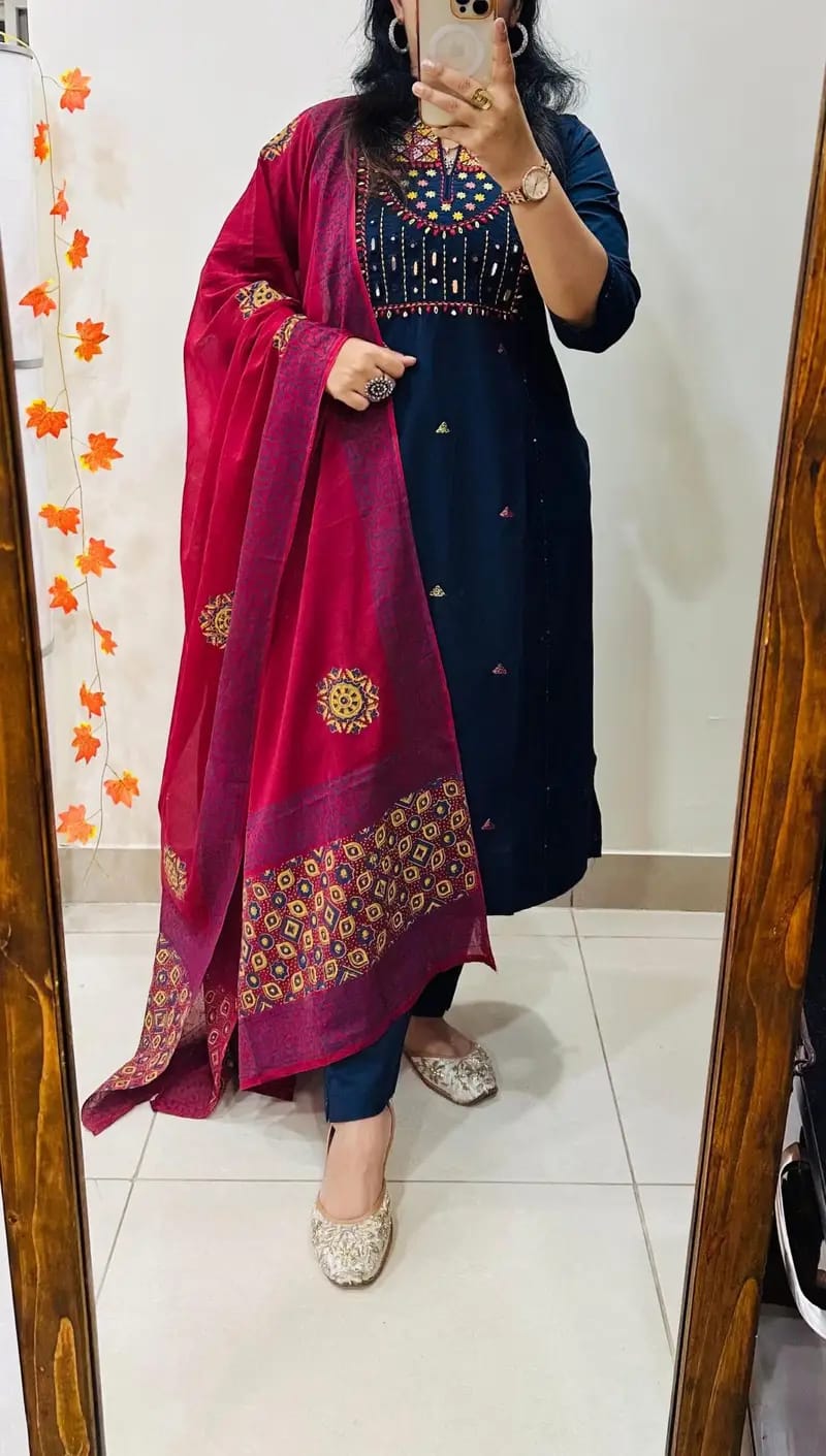 Kurta
  Pant &
  Dupatta Set – Kurti
  Pant
  Dupatta