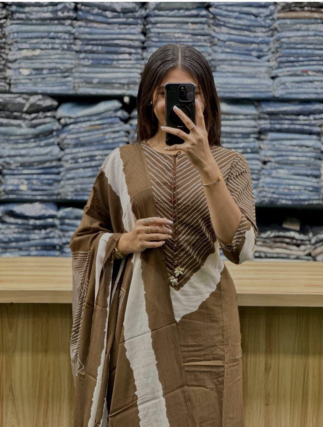Kurta  Pant &  Dupatta Set - Kurti  Pant  Dupatta
